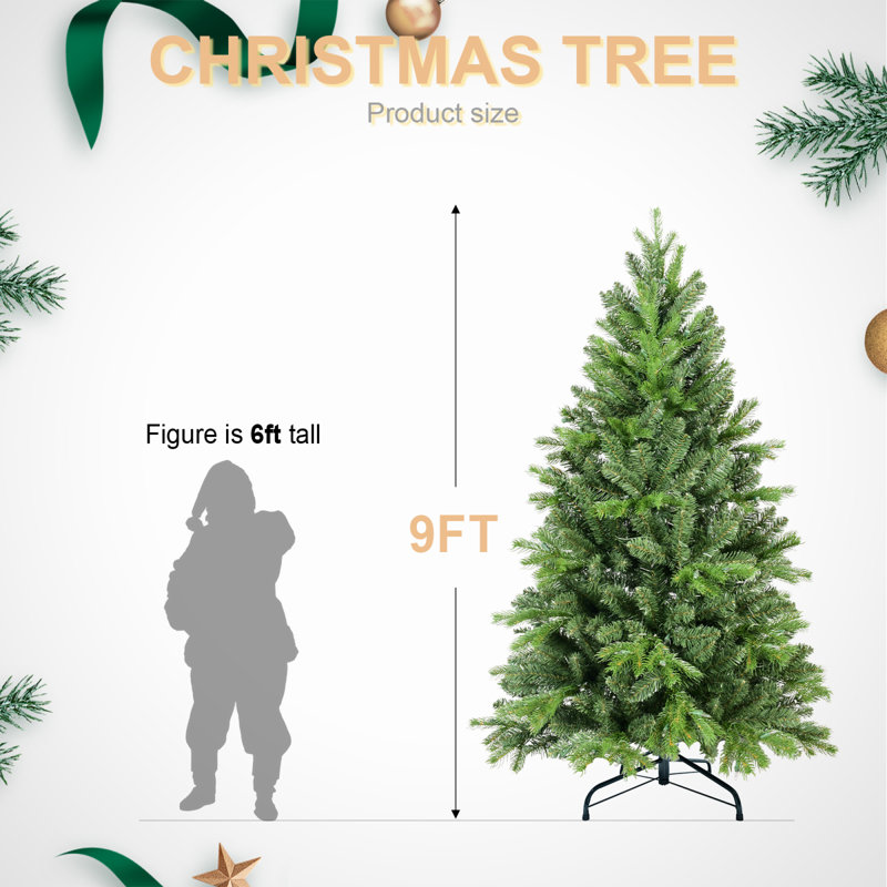 Alcott Hill® Lush 7ft Pe+pvc Green Holiday Tree For Easy Setup And